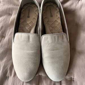 Birdies Women's Suede Slip-On Loafers in Light Beige